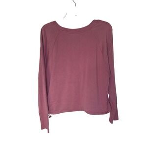 We Wander Womens Mauve Pink Bungee Cinch Hem Sweatshirt Size M Raglan Sleeve